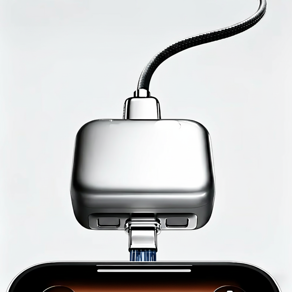 Smart Charger 140W auto-disconnect USB-C adapter on white background