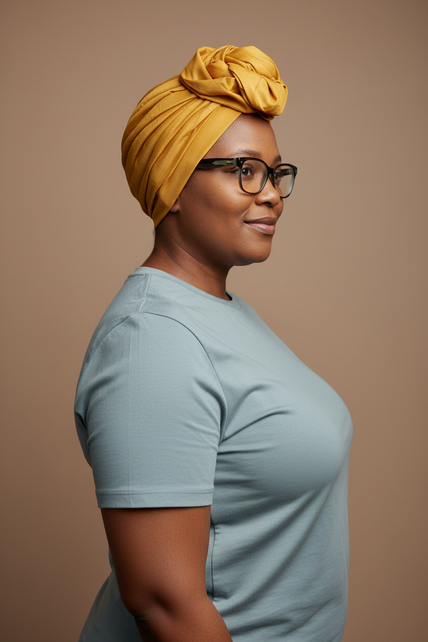 AI Model - Side profile, arms straight down