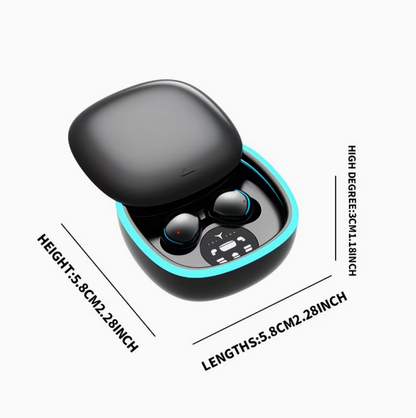 Ultra small wireless earphones charging case dimensions - 5.8cm x 5.8cm x 3cm