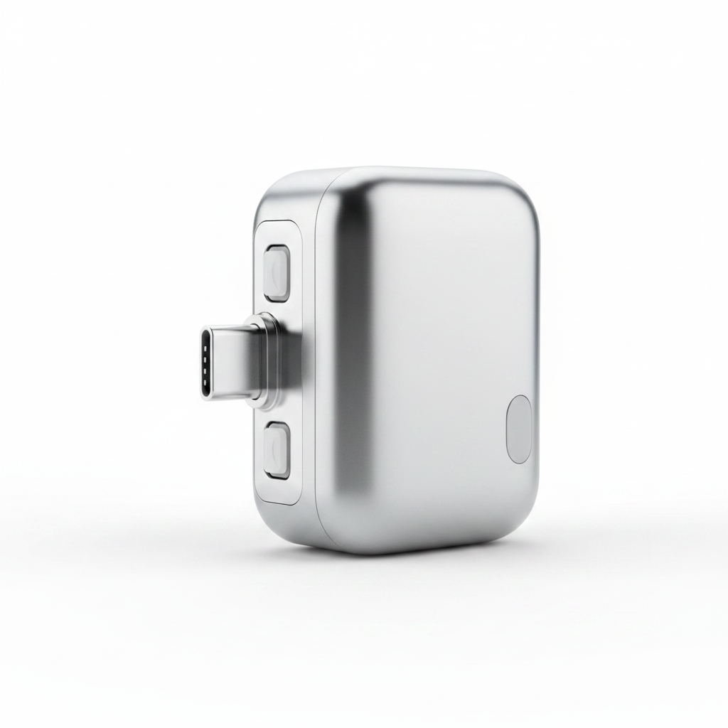 Smart Charger 140W USB-C auto-disconnect adapter — silver on white background