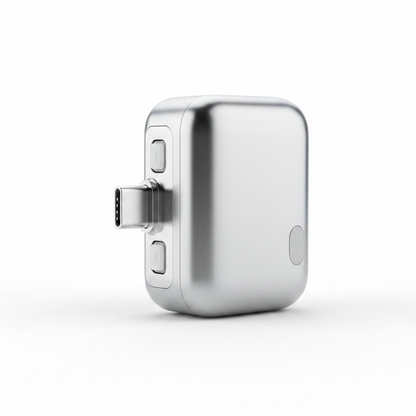 Smart Charger 140W USB-C auto-disconnect adapter — silver on white background