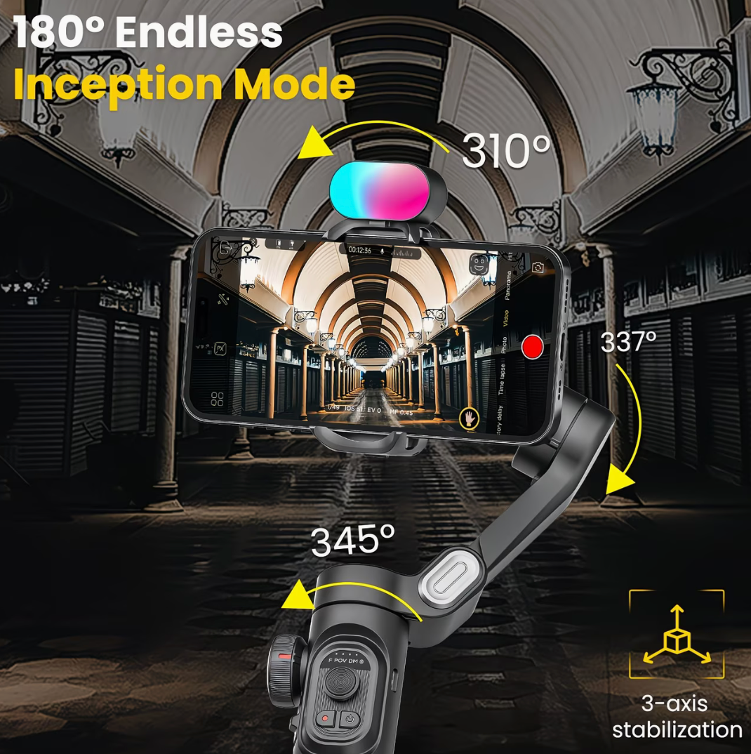 AOCHUAN Smart XE gimbal with high angle extension rod - extends to 73cm