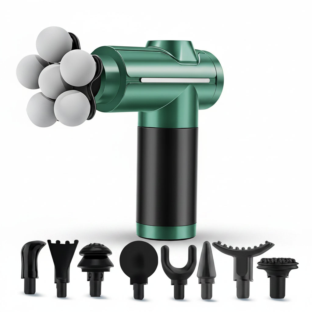 Metallic Green Deep Tissue Massager — White Background