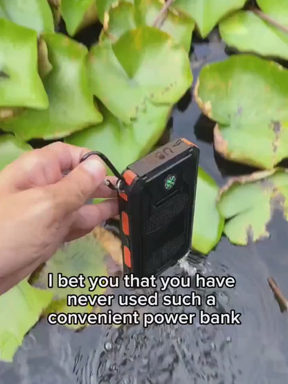 10000mAh Solar Power Bank — Rugged, Waterproof & Built-In Flashlight